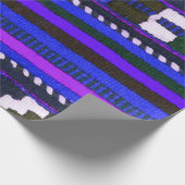 先住民アメリカンインディアンブルーの質感デザイン ラッピングペーパー (角)