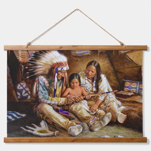 先住民アメリカンインド南西部アートウォール 吊り下げ型タペストリー (正面)