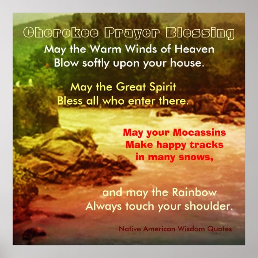 先住民アメリカンウィズダム引用文 ポスター (正面)