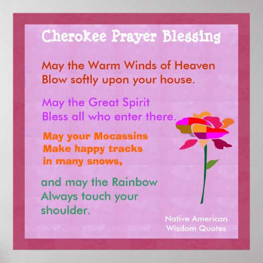 先住民アメリカンウィズダム引用文 ポスター (正面)