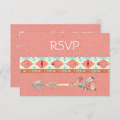 先住民アメリカンウェディングRSVP 出欠カード (正面/裏面)
