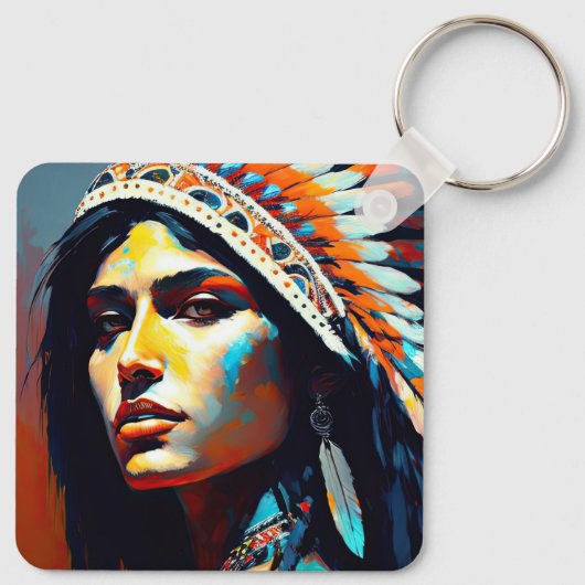 先住民アメリカンウォリアープリンセス キーホルダー (裏面)