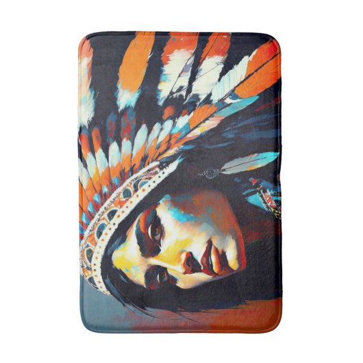 先住民アメリカンウォリアープリンセス バスマット (正面縦)