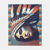 先住民アメリカンウォリアープリンセス フリースブランケット (正面)