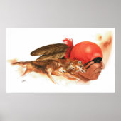 先住民アメリカンウルフクランチェロキーインディアン戦士 ポスター (正面)