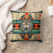 先住民アメリカンウルフ クッション (ブランケット)