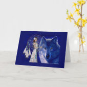 先住民アメリカンウーフ空白のグリーティングカード カード (黄色い花)