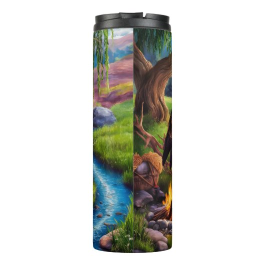 先住民アメリカンウーマンサンセットリバーサイドリベリエ タンブラー (裏面)