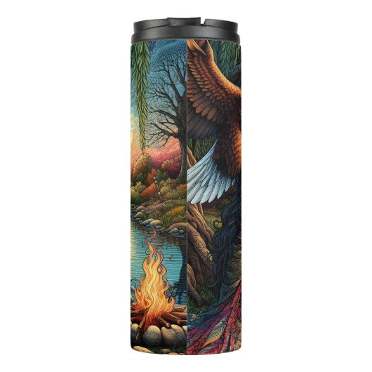 先住民アメリカンウーマンバイデザートストリーム タンブラー (裏面)