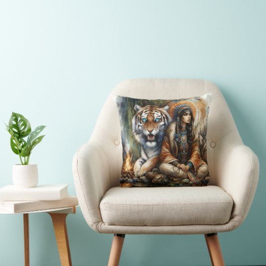 先住民アメリカンウーマンバイリバータイガー クッション (椅子)