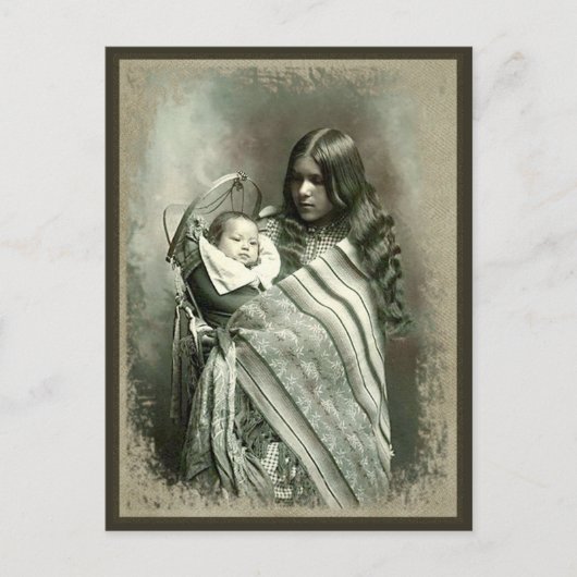 先住民アメリカンウーマン – ポストカード (正面)