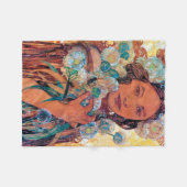 先住民アメリカンウーマン、ミュシャ フリースブランケット (正面(横))