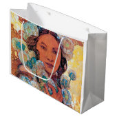 先住民アメリカンウーマン、ミュシャ ラージペーパーバッグ (正面アングル)