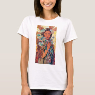 先住民アメリカンウーマン、ミュシャ Tシャツ