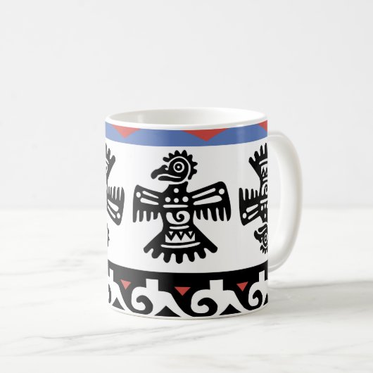 先住民アメリカンエスニックイラストレーション コーヒーマグカップ (正面右)
