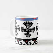 先住民アメリカンエスニックイラストレーション コーヒーマグカップ (正面左)