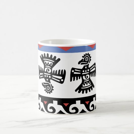 先住民アメリカンエスニックイラストレーション コーヒーマグカップ (中央)