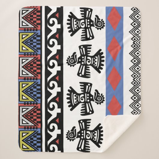 先住民アメリカンエスニックイラストレーション シェルパブランケット (正面)
