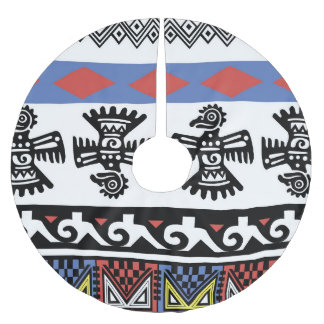 先住民アメリカンエスニックイラストレーション ブラッシュドポリエステルツリースカート