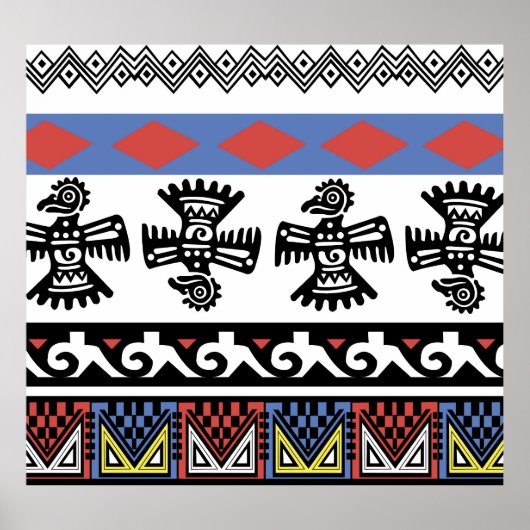 先住民アメリカンエスニックイラストレーション ポスター (正面)