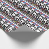 先住民アメリカンエスニックイラストレーション ラッピングペーパー (角)