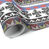 先住民アメリカンエスニックイラストレーション ラッピングペーパー (ロールコーナー)