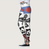 先住民アメリカンエスニックイラストレーション レギンス (左)