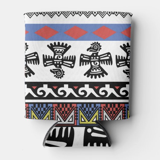 先住民アメリカンエスニックイラストレーション 缶クーラー (正面)