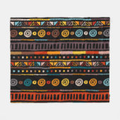 先住民アメリカンエッセンス：民族ヴィンテージ フリースブランケット (正面(横))