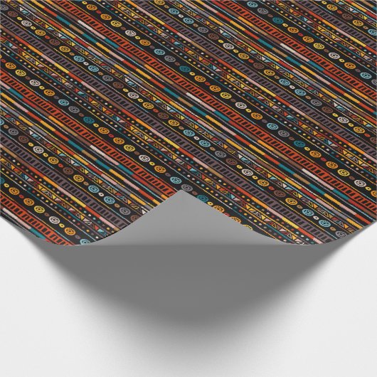 先住民アメリカンエッセンス:民族ヴィンテージ ラッピングペーパー (角)