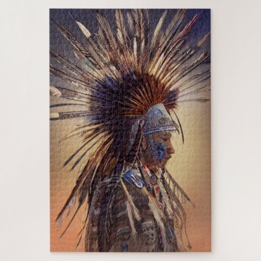 先住民アメリカンオジベパズル ジグソーパズル (縦)