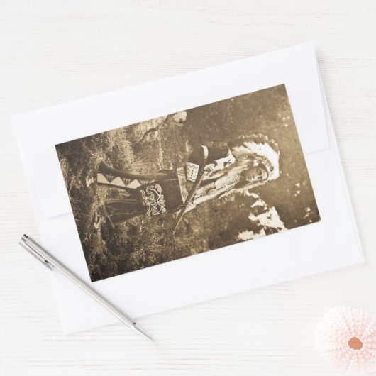 先住民アメリカンオートスーヴィンテージ 長方形シール (封筒)