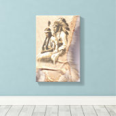 先住民アメリカンカップルキャンバスプリント キャンバスプリント (インサイチュ (ウッドフロア))