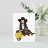 先住民アメリカンガールとダシュント ポストカード (スタンド正面)