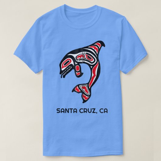 先住民アメリカンクルスサンタカリフォルニアオルカキラー Tシャツ (デザイン正面)