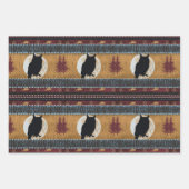 先住民アメリカンゲッコ、バッファロー&フクロウ ラッピングペーパーシート (正面3)