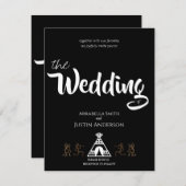 先住民アメリカンココペリティピブラック結婚ズ  招待状 (正面/裏面)