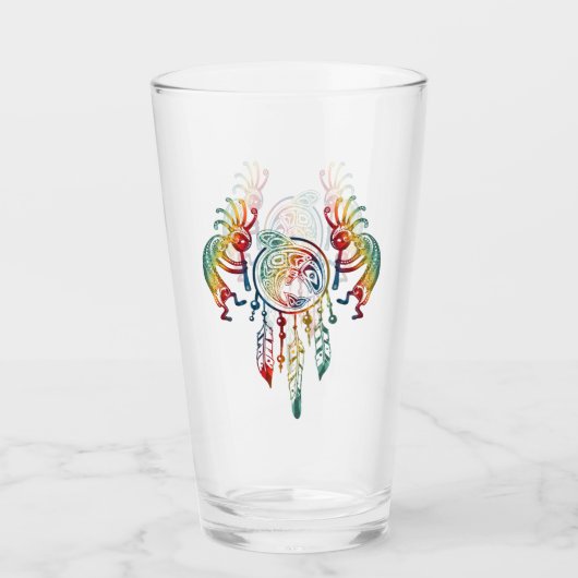 先住民アメリカンココペリホエールドリームキャッチャー1 タンブラーグラス (正面)