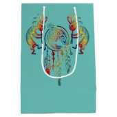 先住民アメリカンココペリホエールドリームキャッチャー1 ミディアムペーパーバッグ (裏面)