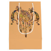 先住民アメリカンココペリホエールドリームキャッチャー2 ミディアムペーパーバッグ (裏面)