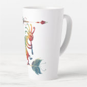 先住民アメリカンココペリ2羽1 カフェラテマグ (右アングル)