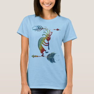 先住民アメリカンココペリ2羽1 Tシャツ