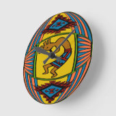 先住民アメリカンココペリ ラウンド壁時計 (傾斜)