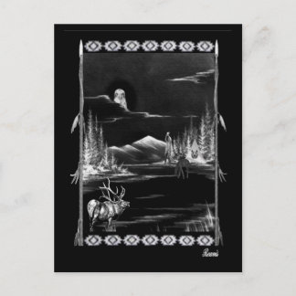 先住民アメリカンコラージュ ポストカード