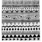 先住民アメリカンサウスウェスト白黒モダンボホ シャワーカーテン (正面)