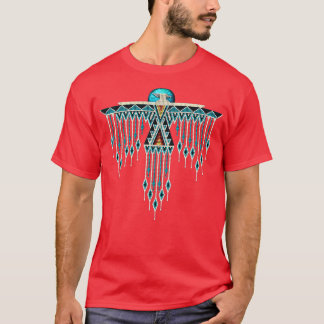 先住民アメリカンサウスウエストスタイルターコイズサンダービ Tシャツ