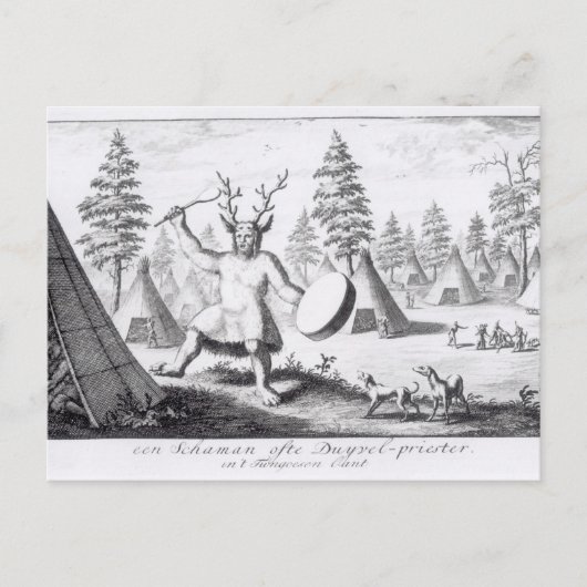 先住民アメリカンシャーマン ポストカード (正面)