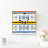 先住民アメリカンショショーンウォールクロック スクエア壁時計 (ホーム)