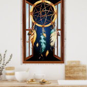 先住民アメリカンシリーズドリームキャッチャー4 ポスター (キッチン)