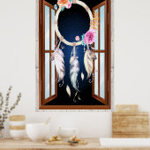 先住民アメリカンシリーズドリームキャッチャー5 ポスター (キッチン)